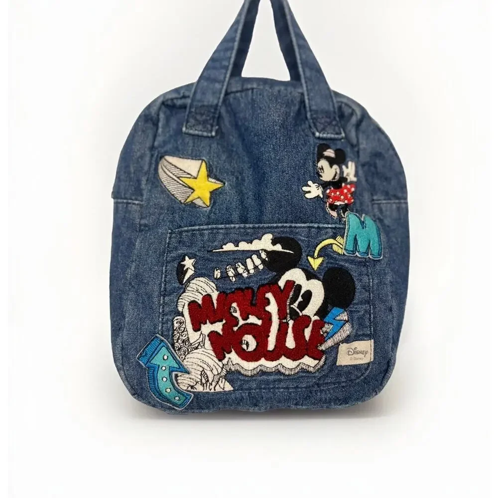 Zara Kids Disney Mickey Mouse Denim Patch Back Pack